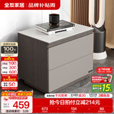 全友家居现代简约客厅岩板方形茶几高矮圆几电视柜组合落地置物柜家具 质感灰|电视柜附柜 岩板+大容量储物+多规格可选