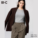 优衣库HEATTECH EXTRA WARM混纺圆领T恤/长袖女装9%羊绒478955 478955/03灰色 S