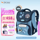 TigerFamily虎米小学生书包1-3年级减负护脊大容量双肩背包 小童【环保配灯】方块城市 #小贵族