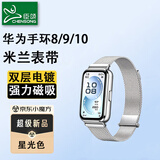 臣颂（CHENSONG）适用华为手环10表带一体米兰尼斯不锈钢金属双磁吸华为手环9腕带智能运动手环8透气男女通用替换带