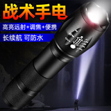 SHENYU 迷你强光手电筒可充电LED远射小手电户外小型学生充电便携式应急 中号豪配 黑武士强光远射可变焦