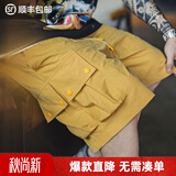 马登工装山系多口袋短裤男黄色机能速干美式复古外穿男士薄款五分裤夏 沙黄色 【cargo/男士薄款裤子/大裤衩/沙滩裤男】 L