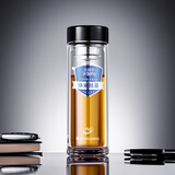富光（FUGUANG）双层玻璃杯男泡茶杯水杯子G2516-SH-400K 黑色400ml