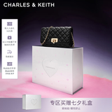 CHARLES&KEITH经典菱格链条小方单肩斜挎包包女包七夕礼物送女友CK2-70160131 Black黑色 小包