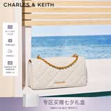 CHARLES&KEITH质感菱格链条小方钱包女包包女包生日七夕礼物送女友CK6-10680924 Cream奶白色 XS