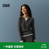 森马（Semir）森马毛衣女短款假两件含羊毛针织衫24冬新款保暖内搭109724107015