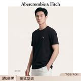 Abercrombie & Fitch经典小麋鹿图案情侣柔软纯棉短袖T恤上衣26春夏男装124-6014 黑色 L (180/108A)