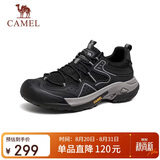 骆驼（CAMEL）踏山男士户外登山复古网面休闲低帮徒步鞋 G14S342046 黑色 41