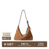 裘真（qiuzhen）【明星推荐】 经典hobo包植鞣牛皮腋下通勤休闲饺子女包 大象灰-小号 小包/大包