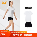 361°运动套装女夏季新款跑步速干短袖短裤两件套瑜伽服662524001H-1