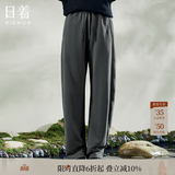 日着设计师女装2025秋季新款运动休闲宽松显瘦高级窄版直筒长裤子 灰色加厚款 L