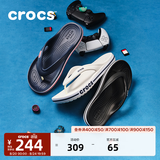 卡骆驰（CROCS）贝雅卡骆班运动拖鞋男鞋女鞋居家夹脚平底人字拖鞋|205393 黑色/白色-066 36 /37(220mm)