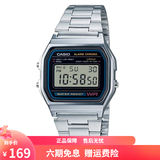 卡西欧（CASIO）手表 经典方块小金表时尚ins复古男表女表情侣表夜光电子表 A158WA-1D 36mm表盘男款