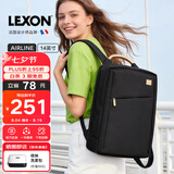 乐上（LEXON）时尚轻便女士双肩包14英寸商务笔记本电脑包通勤背包旅行包梦幻黑