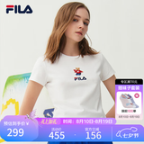 斐乐（FILA） 女装官方女士短袖T恤夏季休闲运动内搭t恤百搭短T上衣 标准白-F51W328152FWT M （165/84A/M）