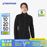 迪卡侬（DECATHLON）户外透湿抓绒女加厚摇粒绒抓绒衣保暖外套冲锋衣内胆MH100 全拉链- 黑色 S
