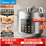 美的（Midea）0涂层精钢厚釜电压力锅6L 提鲜蒸多功能一体高压电饭锅家用6-8人智能预约开盖火锅电饭煲MY-E6010G