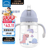 乐扣乐扣（LOCK&LOCK）儿童吸管水杯带手柄婴儿学饮宝宝幼儿园水壶卡通恐龙240ML紫色