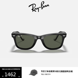 雷朋（RayBan）太阳镜男女款方形板材全框偏光墨镜行车户外眼镜0RB2140F 901/58黑色框绿色镜片 尺寸54
