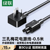 绿联笔记本电源线 三孔梅花尾电脑显示器适配器 通用联想华硕惠普戴尔三星宏基神舟笔记本0.5米50269