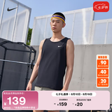 耐克男子速干训练背心夏季无袖运动圆领柔软NIKE DRI-FIT AR6070 010黑/(白) L
