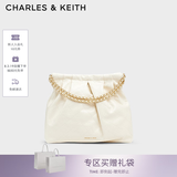 CHARLES&KEITH子母链条大容量流浪包托特包单肩斜挎包女包七夕礼物CK2-40671449 【L号】Cream奶白色 L