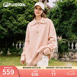 FILA FUSION斐乐潮牌情侣款编织衫冬季新款休闲宽松套头毛衣 肉桂杏粉-LP XL 180/100A/XL