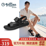 金利来（Goldlion）男鞋都市休闲透气凉鞋两穿轻便皮鞋沙滩鞋59622032701A-黑色-37码