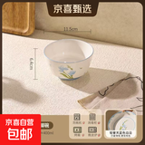 蓝百合碗盘餐具家用米饭碗盘子菜盘汤碗面碗鱼盘 4.5英寸高脚碗