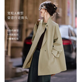 尚静巴恩风立领风衣女2026春秋新款女装气质宽松百搭通勤短外套女上衣