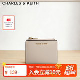 CHARLES&KEITH质感纯色包包女包多卡位短款钱包女士七夕礼物送女友CK6-10680907 Ivory象牙色 XXS