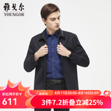 雅戈尔（YOUNGOR）单夹克男翻领单茄克时尚商务休闲男士上衣外套 VJJK429964FQA藏青色 2XL 185/104A
