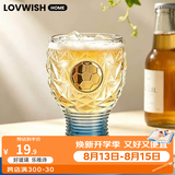 乐唯诗（LOVWISH）网红个性精酿啤酒杯玻璃杯创意大容量家用高脚杯女生牛奶果汁杯 逐梦足球杯【渐变蓝】400ml*1
