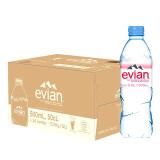 依云（evian）法国进口依云矿泉水整箱依云水瓶装水 新老包装随机 依云500ml*24瓶英文版