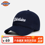 Dickies新款复古棒球帽男女情侣软顶纯棉鸭舌帽显脸小遮阳帽子 藏青色