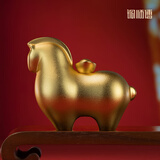 铜师傅《马上有钱》桌面真金鎏镀马摆件 家居装饰品节日礼物