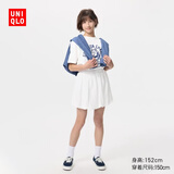 优衣库童装女童针织迷你裙裤休闲裤裤子短裙半裙486220 00 白色 150