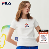 斐乐（FILA） 女装官方女士短袖T恤夏季休闲运动内搭t恤百搭短T上衣 标准白-F51W328152FWT M （165/84A/M）