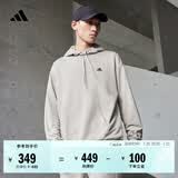 adidas休闲加厚毛圈连帽卫衣套头衫男女秋冬阿迪达斯官方轻运动   金属灰   L