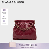 CHARLES&KEITH子母链条大容量流浪包托特包单肩斜挎包女包七夕礼物CK2-40671449 【L号】Burgundy葡萄酒红色 L