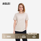 AIGLE艾高轻奢短袖T恤春夏经典款DFT户外速干透汽上衣抗菌女 貂杏色 AT495 L (170/92A)