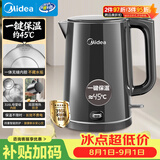 美的（Midea）电热水壶烧水壶自动断电恒温水壶调奶器开水壶母婴级 316L不锈钢智能一键保温 SHE1521