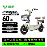 绿源（Luyuan）电动自行车新新国标小福星plus全国可上牌60km超长续航电瓶车国民好车电瓶车成人通勤代步车绒绒黄