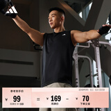 adidas速干简约舒适运动健身圆领背心男装夏季阿迪达斯官方   黑色   M