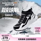 Skechers斯凯奇儿童秋冬休闲男女童二棉鞋轻质加绒保暖靴405222L/302583L 女童/黑色/白色/BKW 34