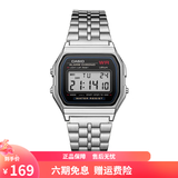卡西欧（CASIO）手表 经典方块小金表时尚ins复古男表女表情侣表夜光电子表 A159WA-N1D 33mm表盘男款