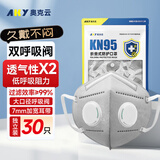 奥克云双呼吸阀工业防尘口罩活性炭KN95防粉尘透气打磨专用焊工劳保工地