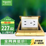施耐德 五孔地插(带底盒) 弹出阻尼式防水地面地板插座铜质E227C10U_BAS