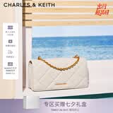 CHARLES&KEITH质感菱格链条小方钱包女包包女包生日七夕礼物送女友CK6-10680924 Cream奶白色 XS