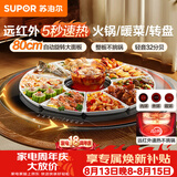 苏泊尔（SUPOR）多功能暖菜板 火锅+饭菜保温板 圆形加热菜板  80CM可旋转餐桌转盘  BZ80RH851J